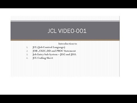 JCL | Job Control Language | 01 | Introduction