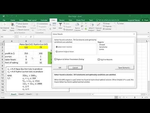 1. Sensitivity Analysis for LP - How to obtain sensitivity report from Excel Solver Add in