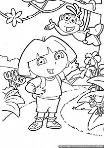 Dora the Explorer coloring page for kids