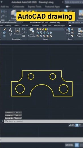 autocad practice drawing for beginners #autocad2d #cad #mechanical