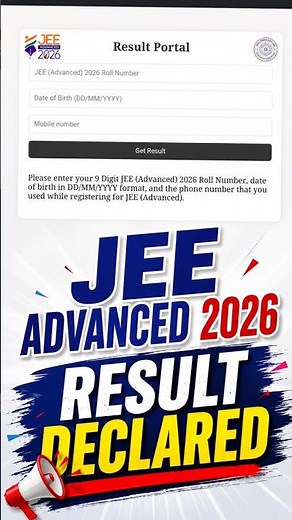 🔴JEE ADVANCED 2026 RESULT DECLARED #air1 #jeeadvanced #trending #viral #shorts #jee2026
