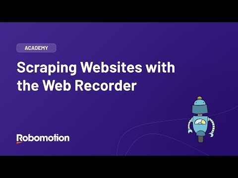 Scraping Websites with the Web Recorder