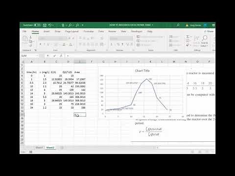 TUTORIAL IN EXCEL :HOW TO INTEGRATE DATA FROM A TABLE USING THE TRAPEZOIDAL RULE