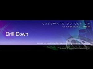 CaseWare QuickVids: Drill Down