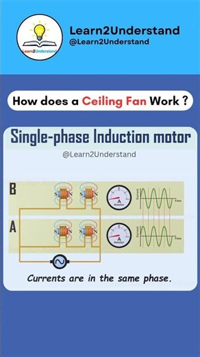 How Does a Ceiling Fan Work? | Single-Phase Induction Motor | Learn2Understand #Shorts