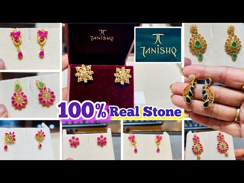 Tanishq Real Ruby/Emerald & Uncut Diamond earrings design with price | Explore Best Earrings|Tanishq