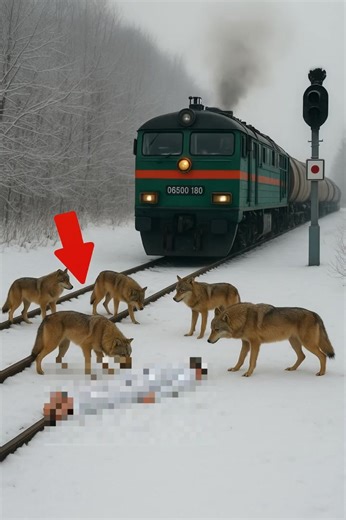 A pack of wolves stood motionless on the railway tracks, trying to stop the train. Looking closer, the driver noticed what the wolves were protecting 😱😱 The winter day was silent and freezing. The driver was going along his usual route; everything seemed the same as always. But suddenly something unusual caught his attention — a pack of wolves was standing right on the tracks. They didn’t run away or hide in the forest as predators usually do when they see a train. On the contrary, the wolves 