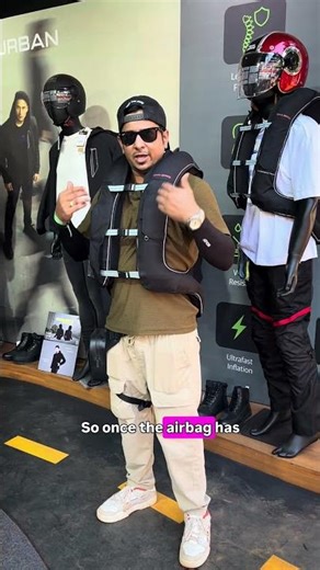 Royal Enfield Airbag Vest I First look I Airbag deployed I BikeWale