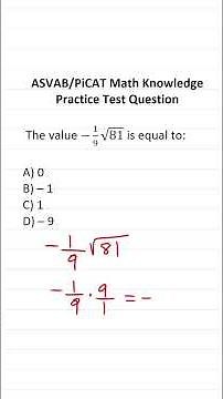 ASVAB/PiCAT Math Knowledge Practice Test Question: Square Roots and Perfect Squares #acetheasvab