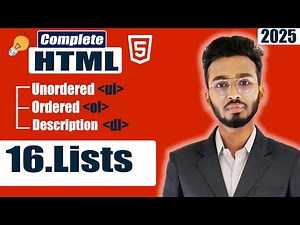 HTML Lists Explained with Examples | HTML Tutorial for Beginners | HTML Full Course