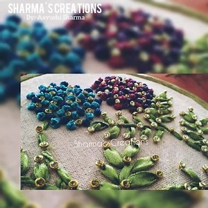 61K views · 575 reactions | Ribbon Embroidry Tutorial...with Stone work.. | Thread craft and needle | Facebook