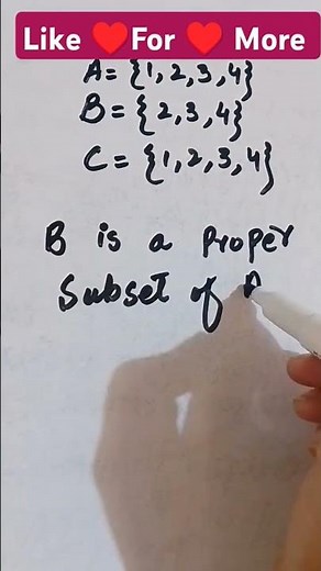 Proper and improper subsets || Sets