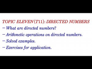 introduction to directed numbers (video 74)