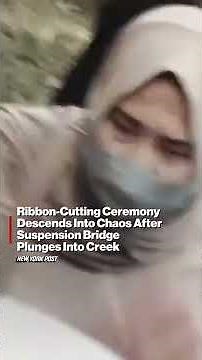 Ribbon-Cutting Ceremony Descends Into Chaos After Suspension Bridge Plunges Into Creek #shorts