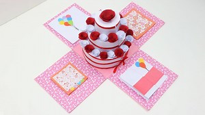 How to Make Birthday Explosion Box Watch on YouTube: https://youtu.be/8C15F3Twj6g #DIY #HowTo #Birthday #ExplosionBox #Explosion #Box #Cake #Tutorial #StepByStep | Ezzy Crafts DIY