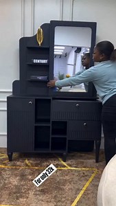 1.5K views · 13K reactions | If you’re still looking for a gift for your love, well, this vanity table will be the one. The all-black matt tone, smooth surface, and detailed design will be a thoughtful pick for your family or friends. Finish your skincare and makeup routine with one table. The drawer accommodates eyeshadow palettes, blushers, bronzers, and foundation, and the cupboard on the right keeps bottles of toner, serum, and cream. | BACH Furniture | Facebook