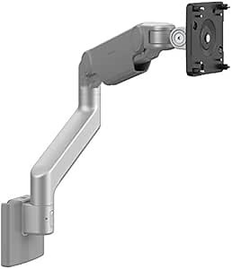 Humanscale M8.1 Adjustable Monitor Arm with Direct Hardwall Wall Mount - Silver M81HMSBTB