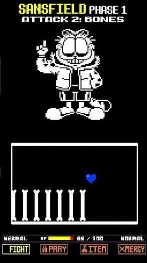 Undertale Fangame - All Sansfield Phase 1 Attacks - Bad Monday Simulator #shorts