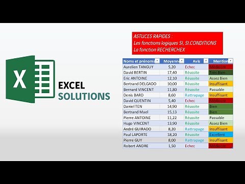 Astuces Excel - Les fonctions logiques SI et SI.CONDITIONS - La fonction référence RECHERCHEX