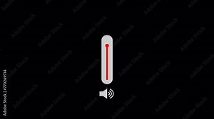 volume Slider animation. Control Panel sound setting. sound Animation 0 to 100, volume animation.