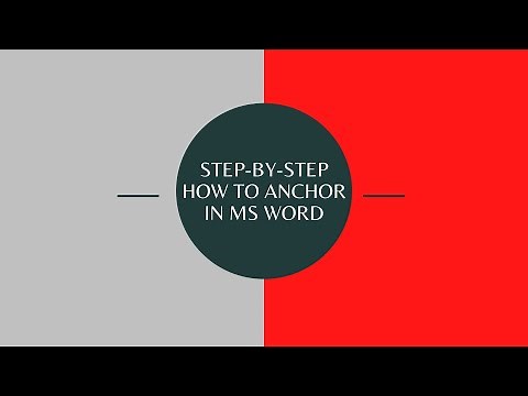 Anchoring In MS Word Training } Tutorial