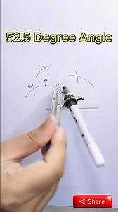 Draw 52.5° Angles Easily #shorts #geometry #angleconstruction