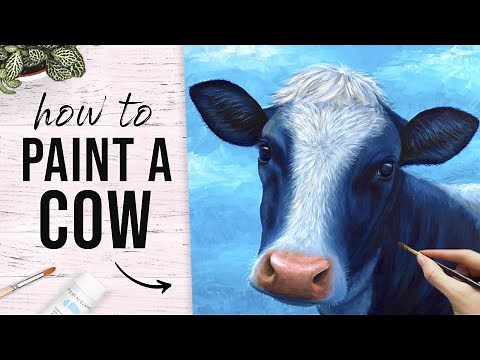How to Paint a Cow in Acrylics | Cute Cow Art Tutorial