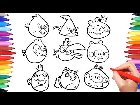 Angry Birds Coloring pages for Kids | How to draw and color all Angry Birds Characters