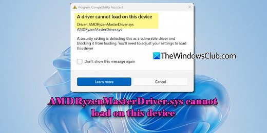 AMDRyzenMasterDriver.sys cannot load on this device [Fix]