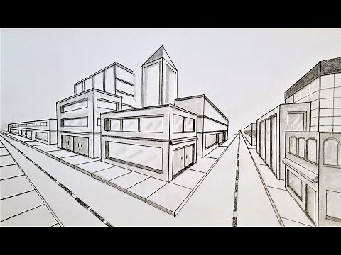 How to draw a city streets in two point perspective