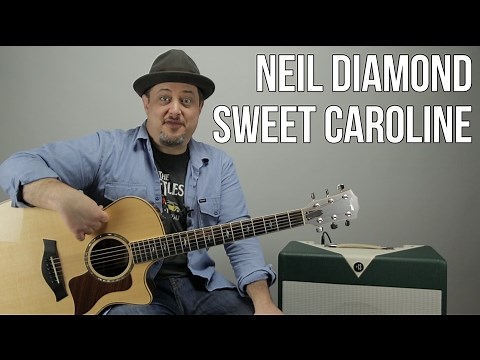 Neil Diamond - Sweet Caroline - Easy Songs on Acoustic Guitar Lesson - How to Play on Guitar