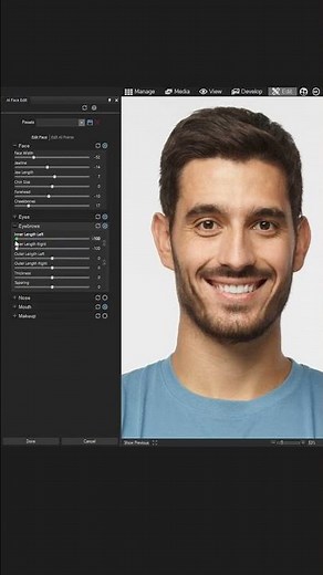 Adjusting facial features with AI Face Edit in ACDSee 😝😝😝