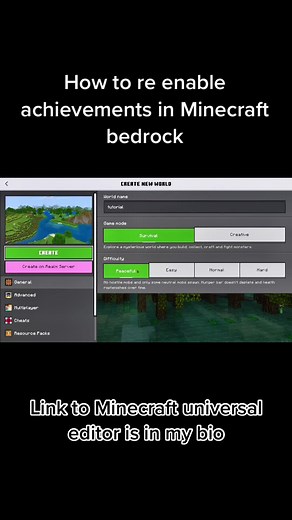 Minecraft Universal Editor: How to Reactivate Achievements