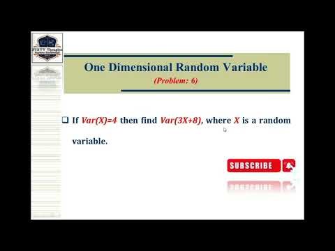 #162 ll If V(X) = 4 then find V(3X+8), where X is a random variable