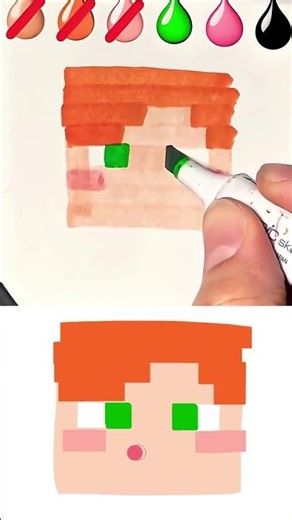 【ASMR】 Drawing Alex (Minecraft) in 15Sec (Remake by Fast Marker)