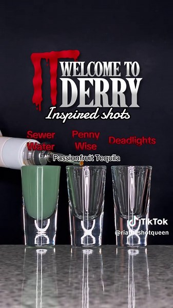 It: Welcome to Derry Inspired Shots 🤡 Taking a break from the Christmas cocktails for some different types of shots for the Welcome to Derry finale (episode 8) 🎈 Sewer Water, Pennywise & Deadlights Bill skarsgard dressing up as pennywise once again? I’m sat 🤡 🎶 all of the tunnels are underground 🎶 #welcometoderry #shots #cocktails #drink