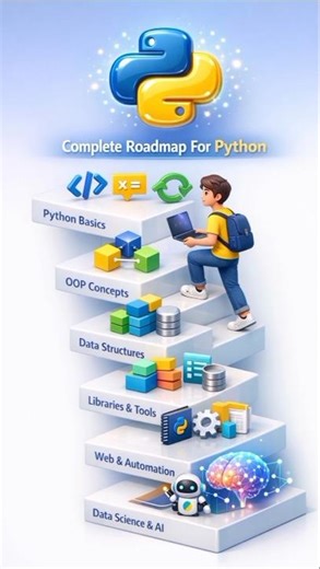🥇Complete Python Roadmap 🐍 | Learn Python Step-by-Step 🚀 #shortfeed #shorts #viral