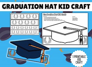 Printable Graduation Hat Craft for Kids | DIY Preschool & Kindergarten Graduation Activity - Etsy