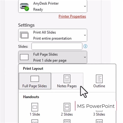 MS PowerPoint Preparing and Printing Handouts