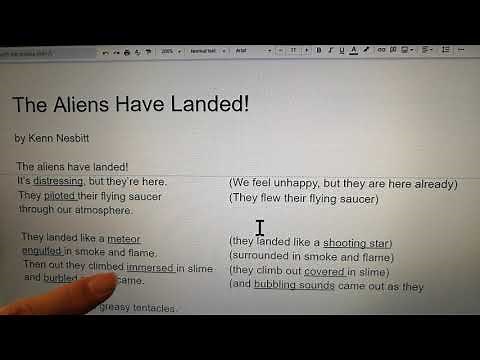 The Aliens Have Landed! by Kenn Nesbitt, year 3 English solo verse speaking