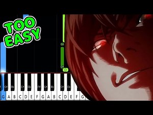 The World - Death Note OP 1- EASY Piano Tutorial [animelovemen]