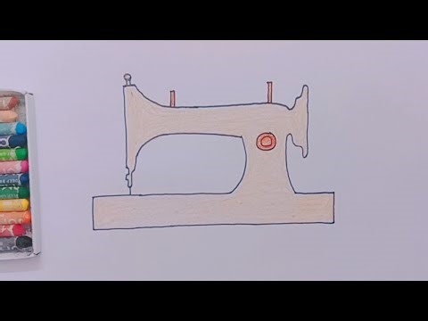 How To Draw A Sewing Machine 🪡🧵| Easy Drawing Practice And Coloring For Kids