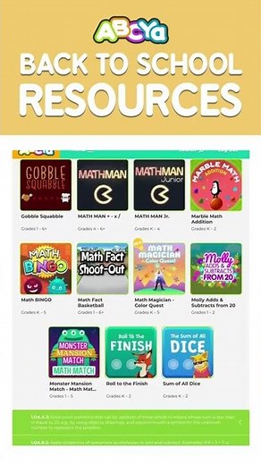 Back to School Resources for Teachers - Online Educational Games & Common Core Standards
