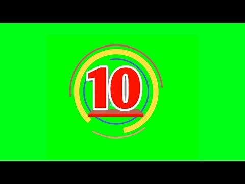 Copyright free green screen timer | 10 seconds countdown timer with sound effect green screen