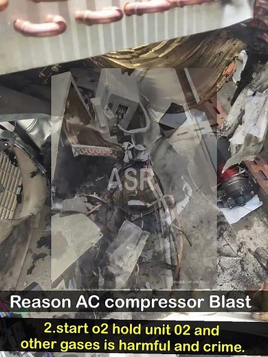 Air conditioning compressor condenser blost why blast 💥 how blast watch this video full ac damage