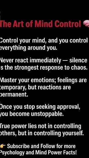 The Art of Mind Control | Master Your Thoughts and Emotions