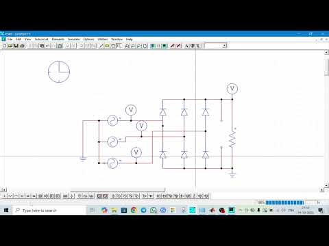 Three phase Full wave bridge rectifier simulation on PSIM 