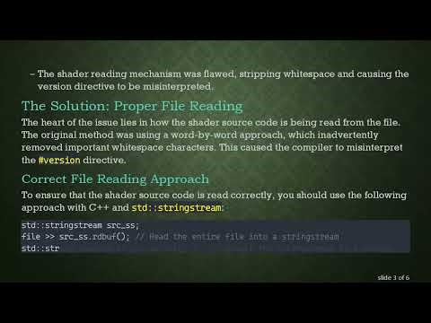 Resolving the # version Directive Error in GLSL Shaders