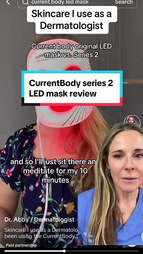 Dermatologist review of the CurrentBody Series 2 LED mask. For the best discount use code DRABBY. #LED #ledmask #currentbodypartner #dermatologist