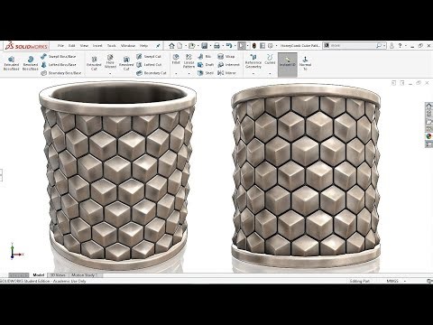 Create an Impressive Cubic Honeycomb Pattern Using SolidWorks | Step-by-Step 3D Modelling Guide 2024